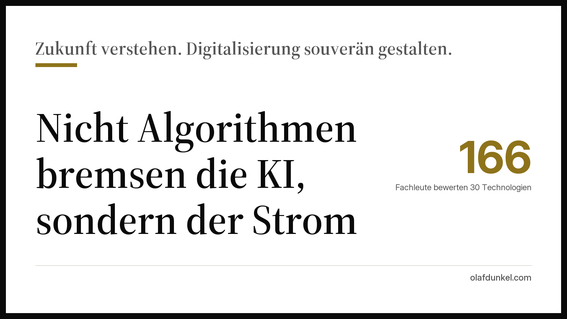 Grafikkarte: Nicht Algorithmen bremsen die KI, sondern der Strom. Daneben die Zahl 166 f&uuml;r die Fachleute
